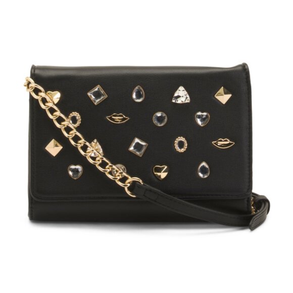 Betsey Johnson Handbags - Betsey Johnson Women's Black XO SYBIL GEMS Crossbody Bag - NWT